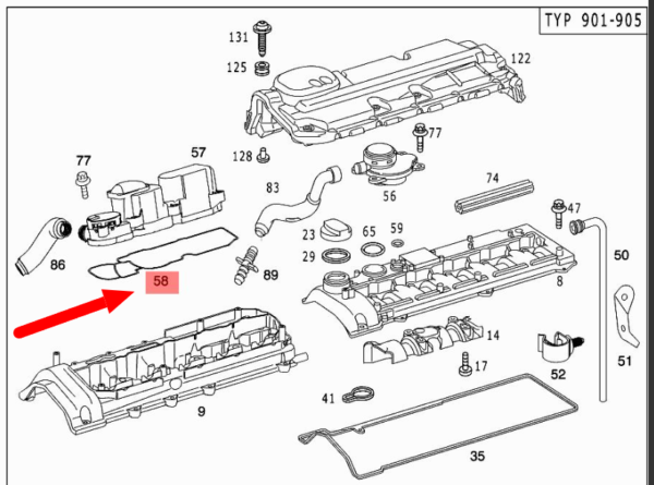 T1N 2001-2006 Sprinter Van Genuine Mercedes Oil Separator Gasket OE Mopar Genuine - Image 2