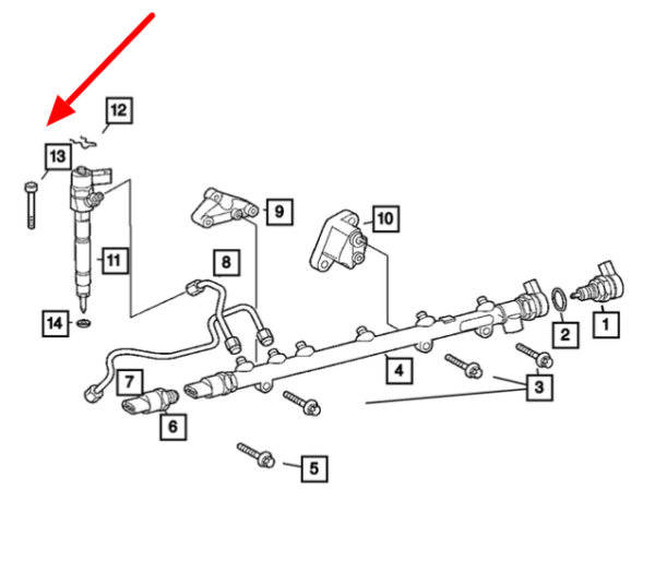 T1N 2001-2006 Sprinter Van Fuel Injector | Fuel Rail Bolts & Washer Kit OM647 - Image 2